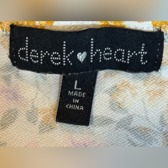 Derek Heart Floral Yellow &White Women Corset style Top ladies size L 2 for $30 - Picture 5 of 9